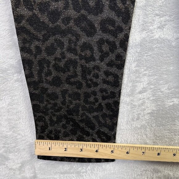 Sanctuary x Anthropologie Runway Shimmer Leggings Pants Women's Small Leopard - Picture 14 of 16
